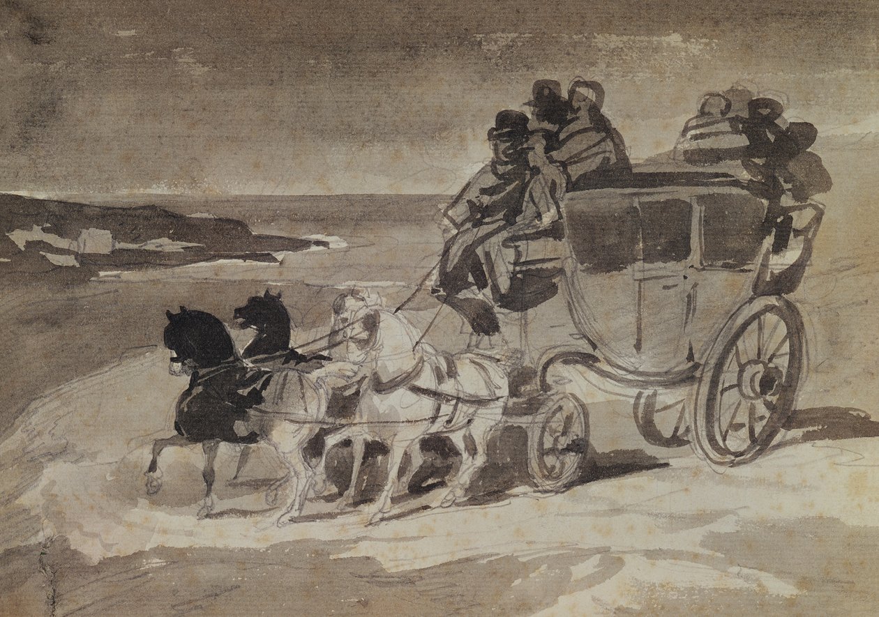 Dostavník (tužka a čb na papíře) od Theodore Gericault