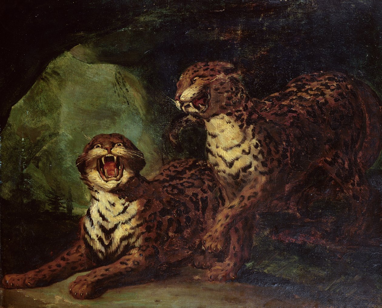 Dva leopardi, c. 1820 od Theodore Gericault