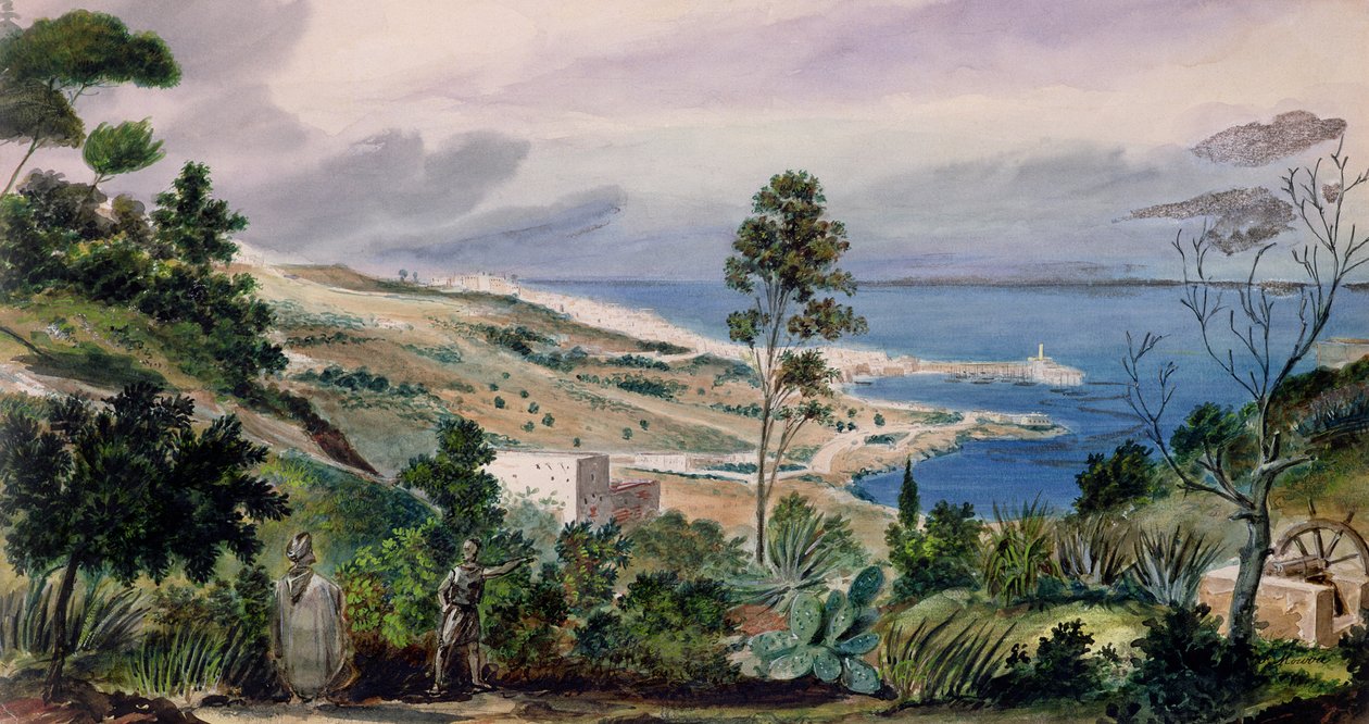 Celkový pohled na Alžír, kolem roku 1835 od Theodore Leblanc