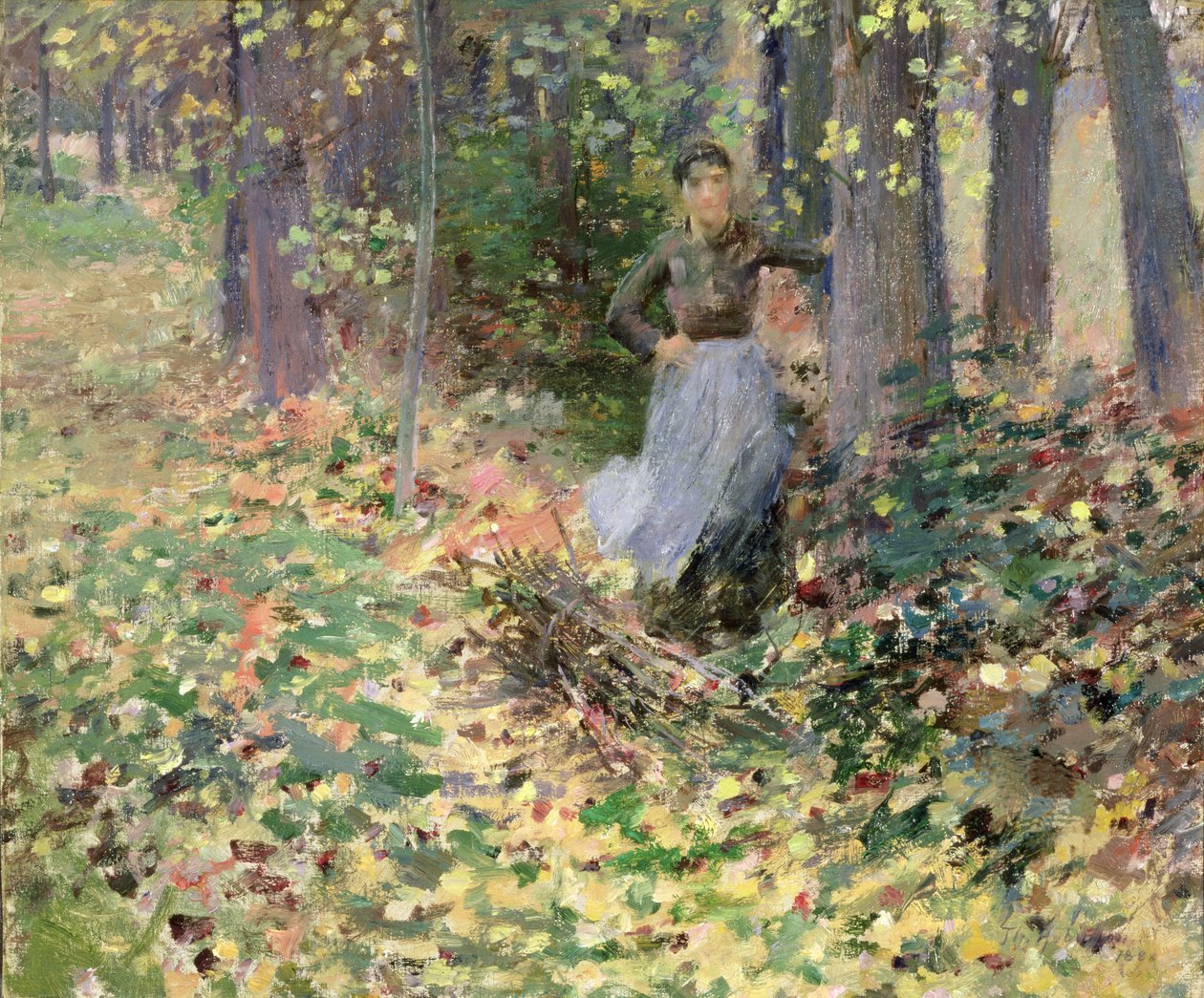 Podzimní sluneční světlo (v lese) 1888 od Theodore Robinson