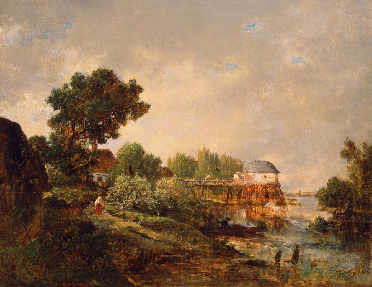 Starý mlýn v Saint-Ouen, Paříž, Francie od Pierre Etienne Theodore Rousseau