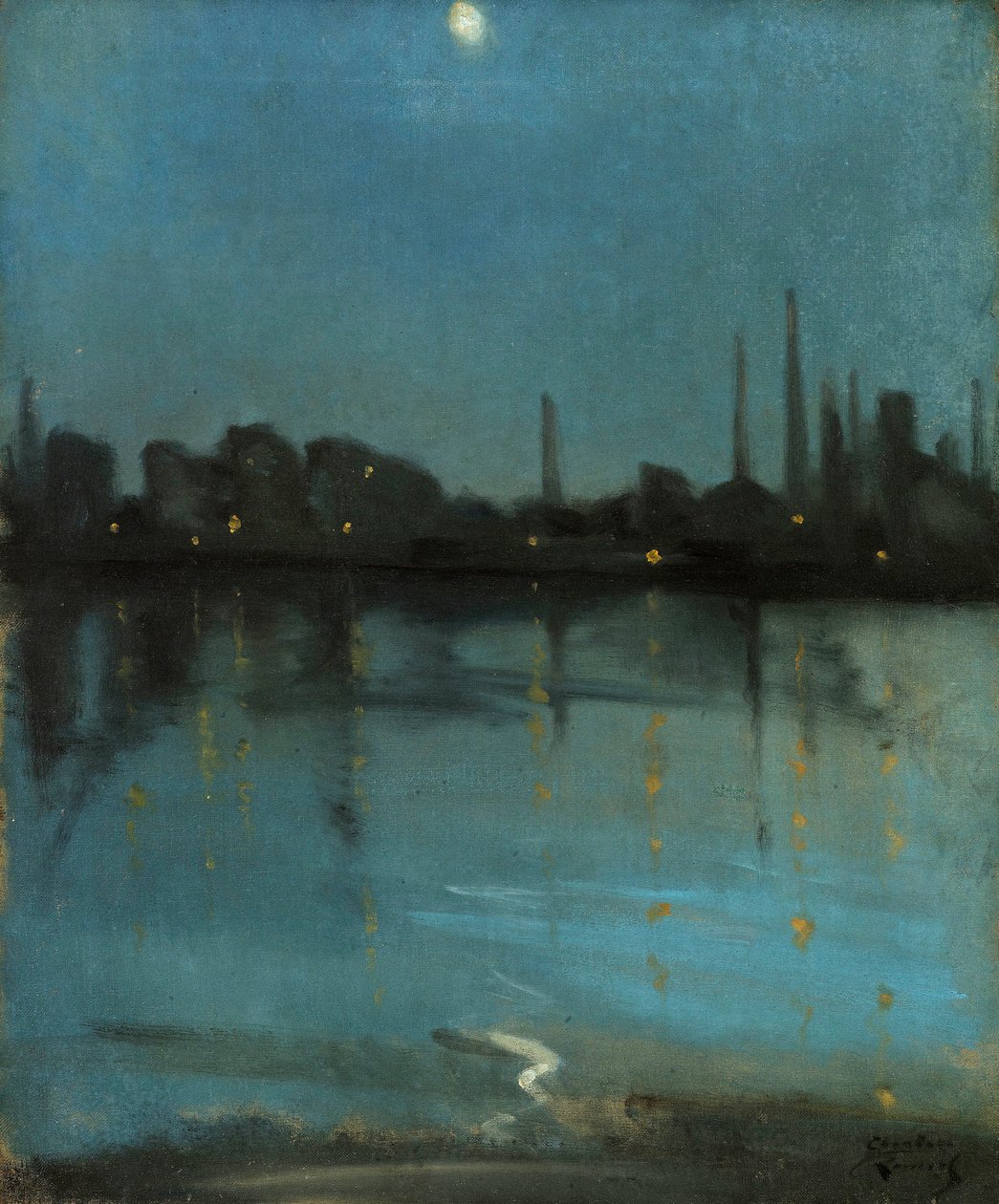 Battersea a Temže z Chelsea, kolem roku 1890 od Theodore Roussel