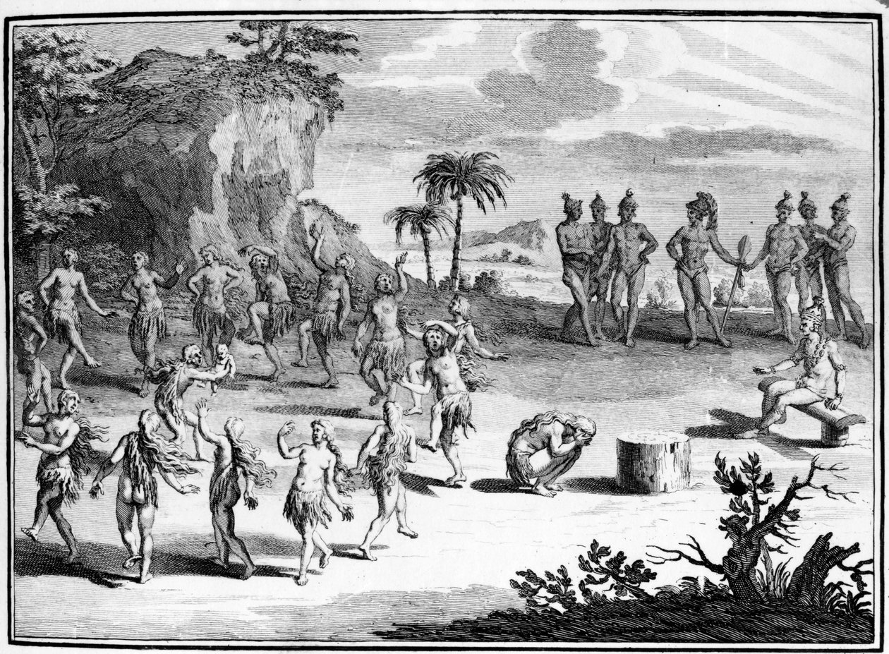 Oběť, kterou Floriďané přinášejí Slunci svého prvorozeného, ilustrace z „Ilustrovaného přehledu náboženských praktik po celém světě od Bernarda Picarta“ vydaného v roce 1789 od Theodore de Bry
