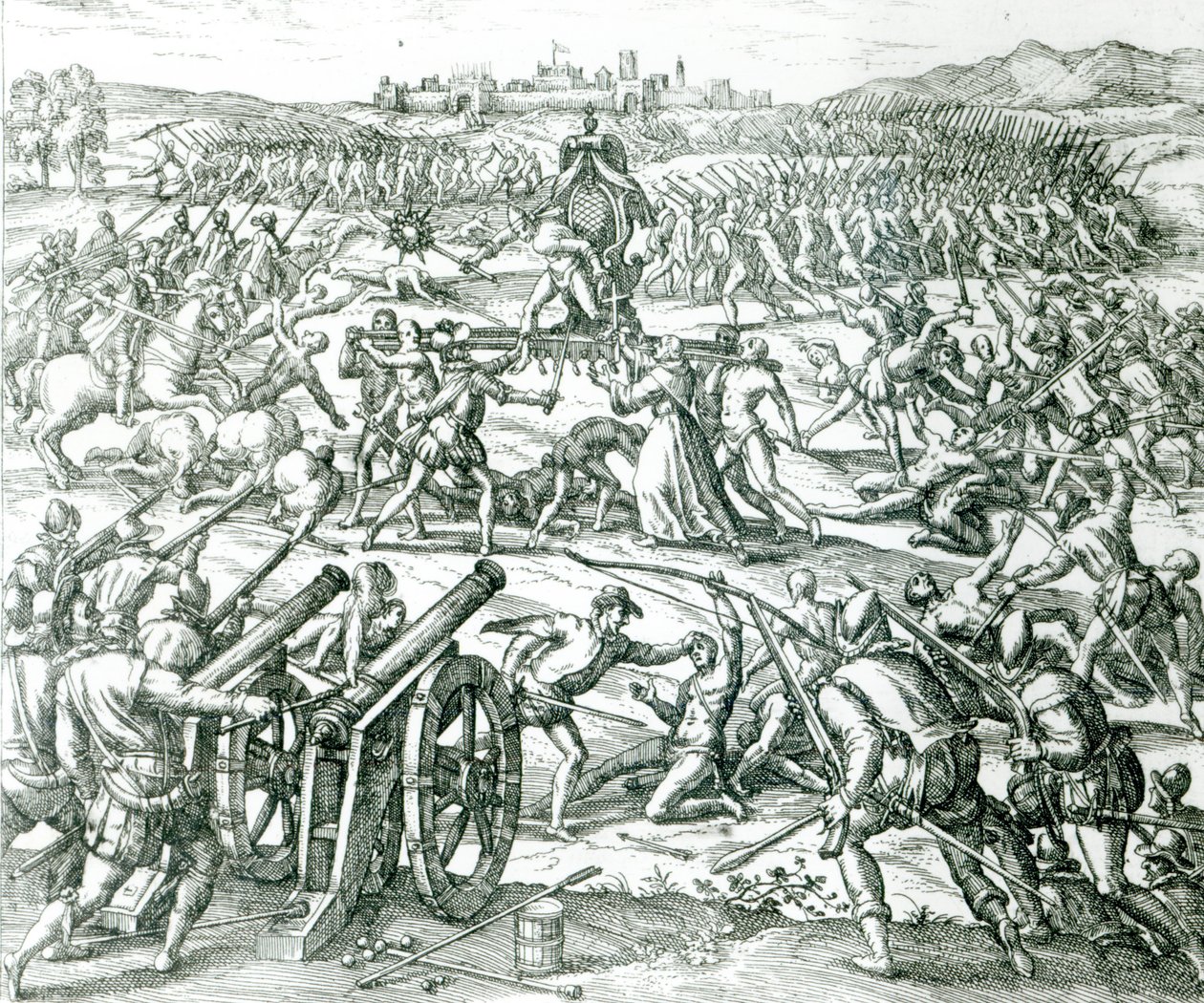 Bitva u Cajamarca, 1532 od Theodore de Bry
