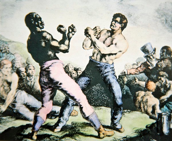 Boxeři (barva lito) od Theodore (after) Gericault