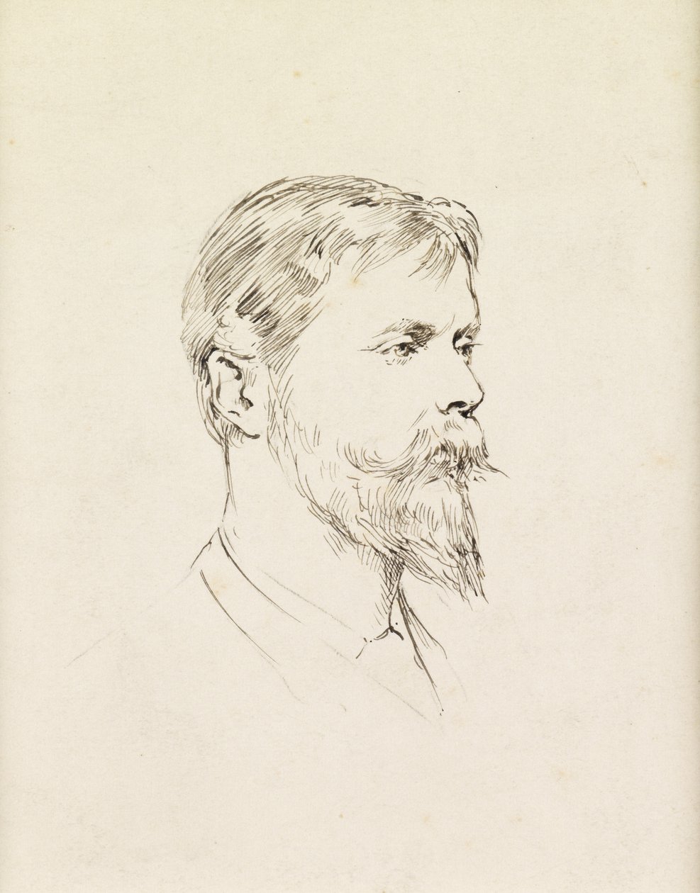 Portrét sira Ernesta Waterlowa, profil (pero a inkoust na papíře) od Theodore Blake Wirgman