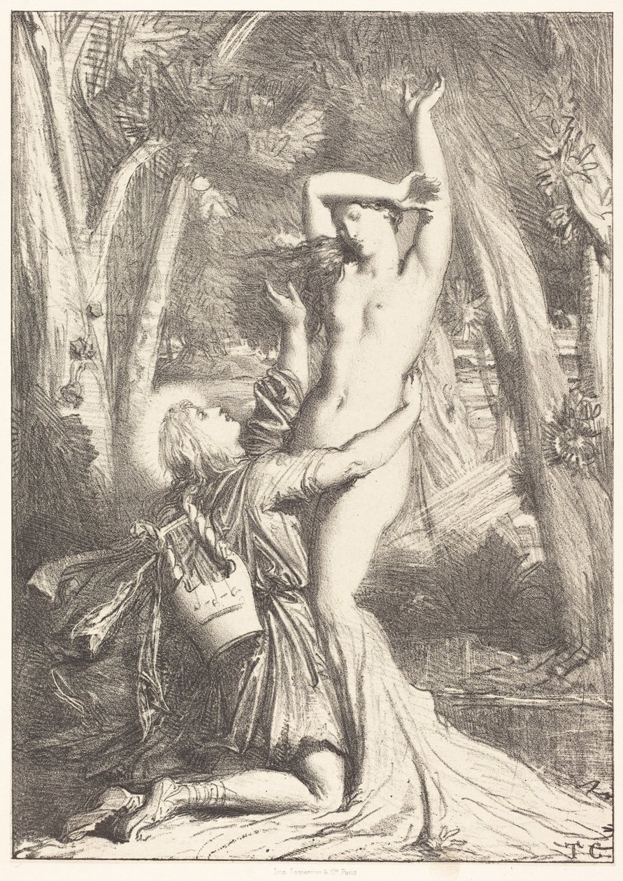 Apollón a Dafné od Théodore Chassériau