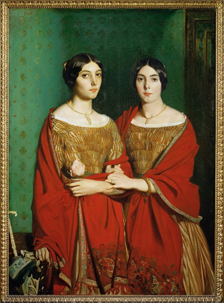 Mesdemoiselles C., dit aussi Les deux soeurs - Dvě sestry. Sestry malířky Adele a Genevieve ... od Théodore Chassériau