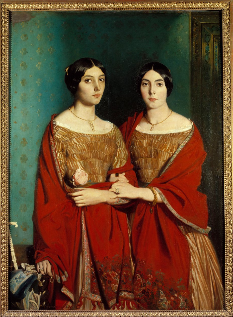 Slečna Chasseriauová řekla obě sestry. Portrét umělcových sester Adele (1810-1869) a Aline (1822-1871). Obraz Theodore Chasseriau (1819-1856) od Théodore Chassériau