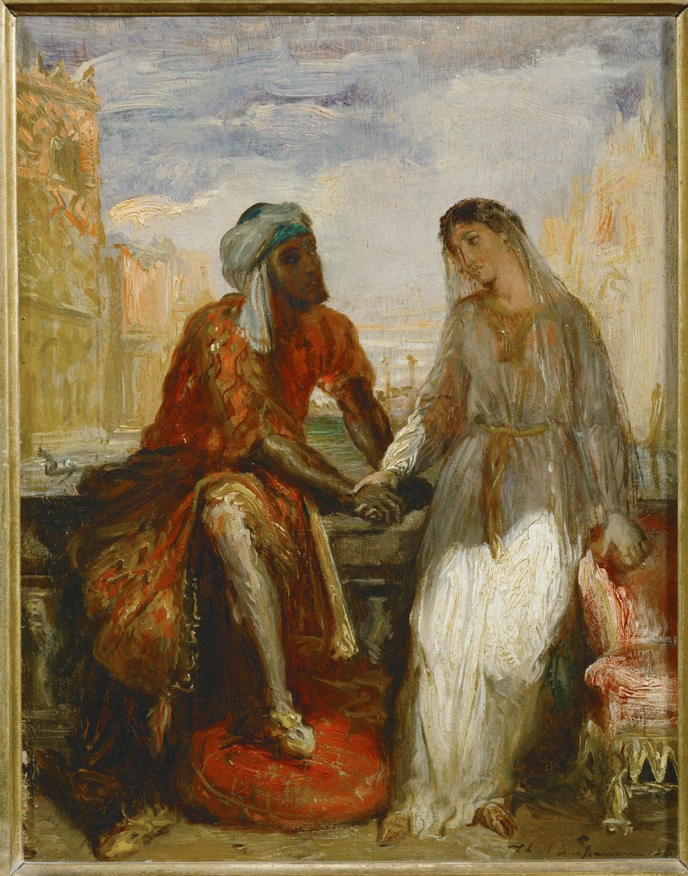 Othello a Desdemona v Benátkách ... od Théodore Chassériau