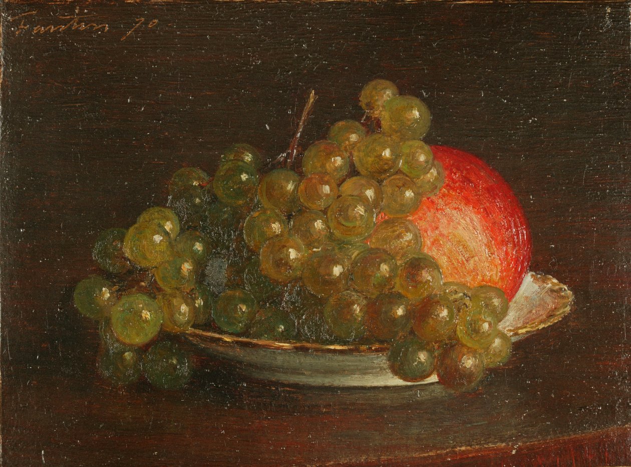 Hrozny a jablko od Theodore Fantin Latour