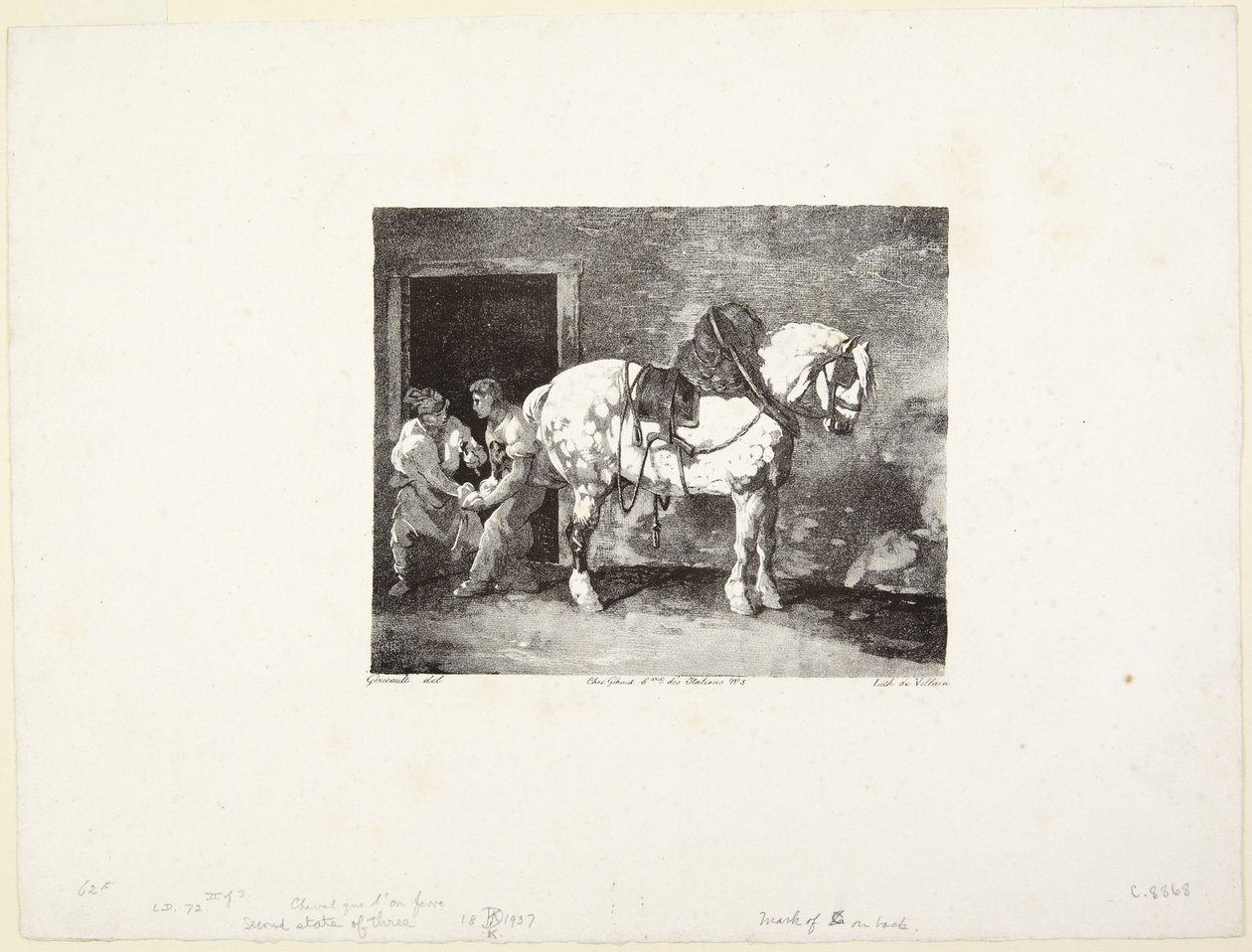 A  Horse being Shod (Kůň, kterému se kují podkovy) od Theodore Gericault