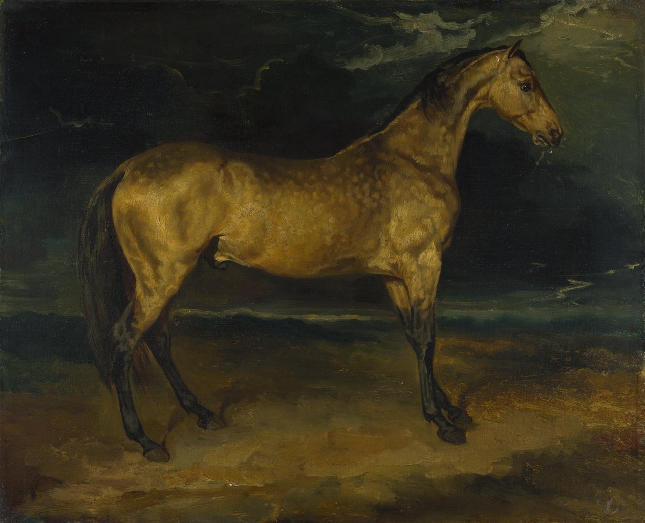Kůň vystrašený bleskem, asi 1814 od Theodore Gericault