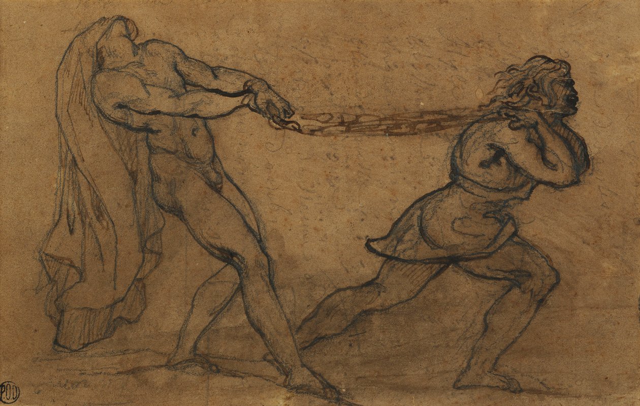 Mužský akt přitažený jiným mužem, od Theodore Gericault