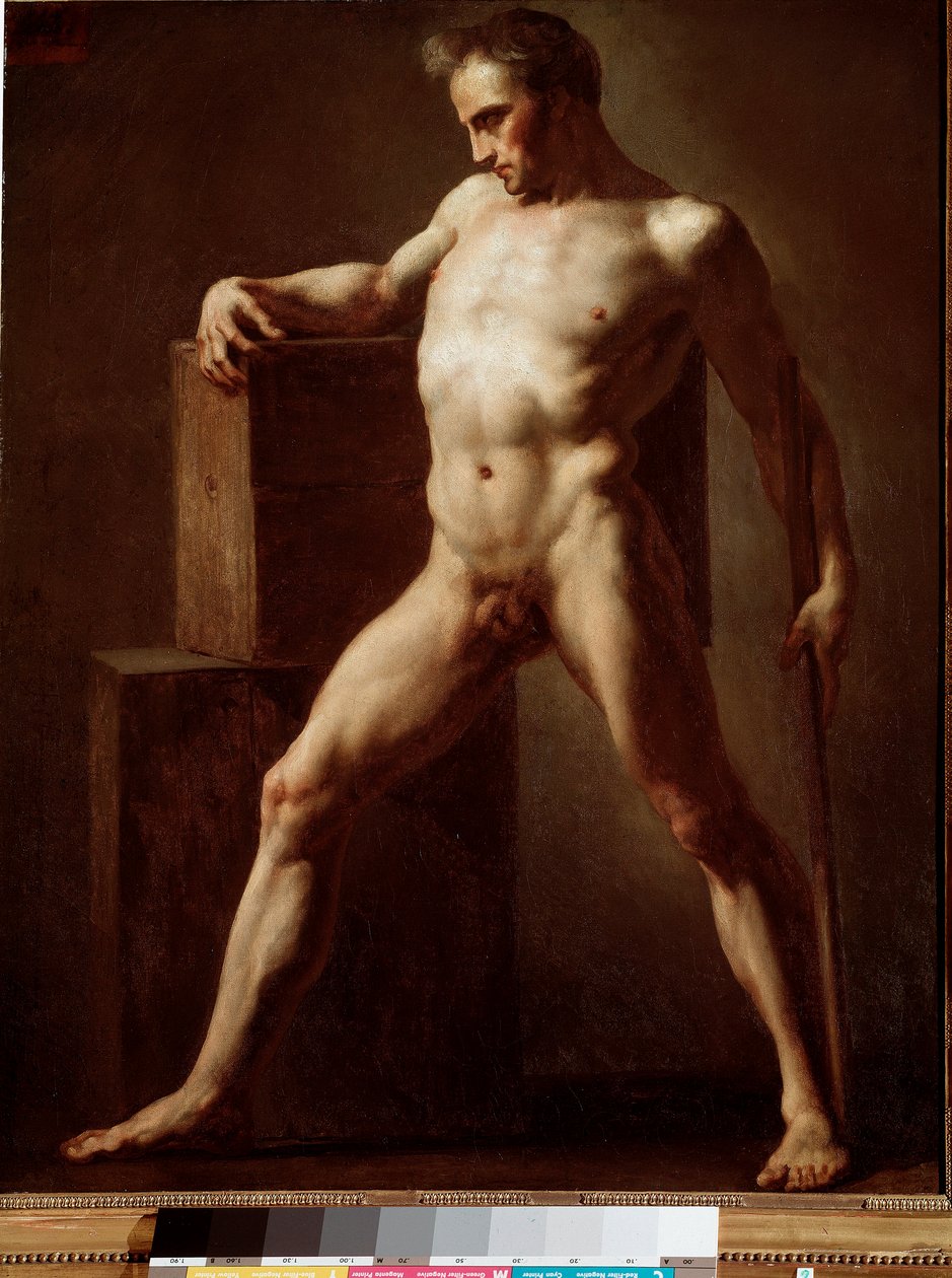 Academie Akademické studium nahého těla. Obraz Jean Louis Theodore Gericault (1791-1824) 1808-1812 Ne. 79x62 cm Rouen, musee des Beaux Arts od Theodore Gericault