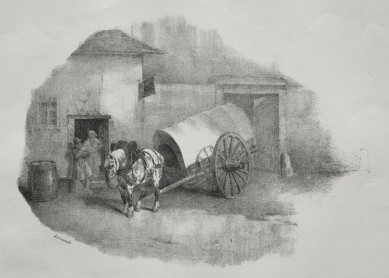Vozík s koněm z podélníků od Theodore Gericault