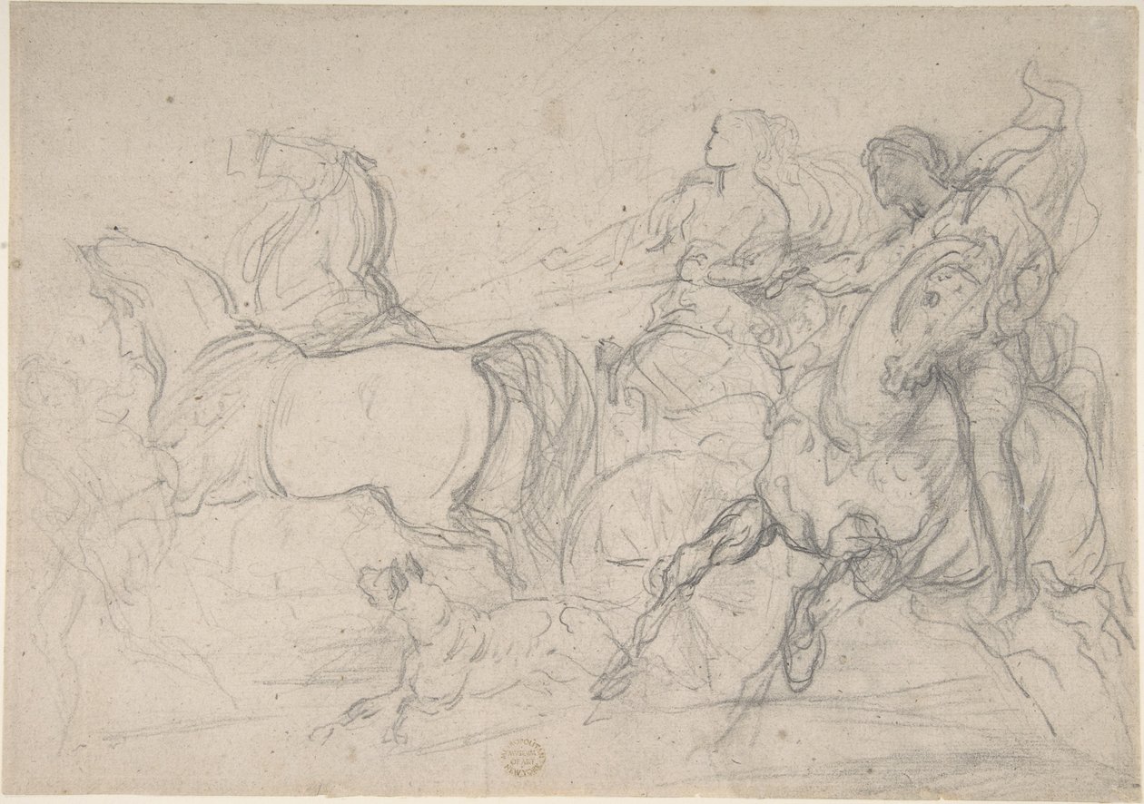 Vozataj a jezdec od Theodore Gericault