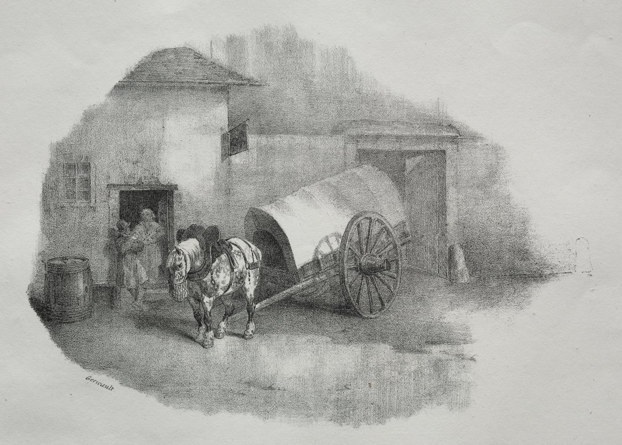 Koňský kůň vytažený z bahna od Theodore Gericault