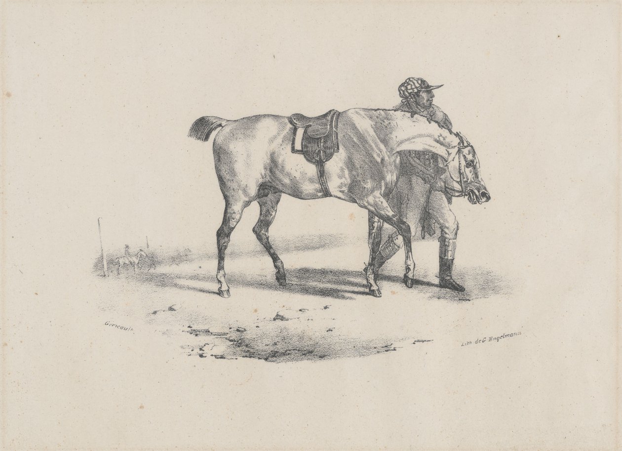 Kůň, s nímž se před závodem chodí na procházku (A Horse Being Walked Before the Race) od Theodore Gericault