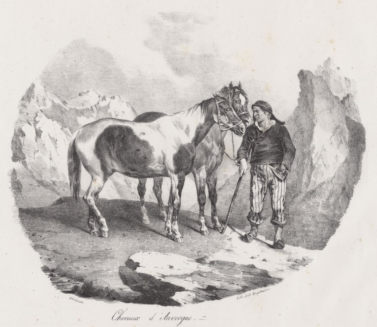 Koně z Auvergne (Auvergne Horses) od Theodore Gericault