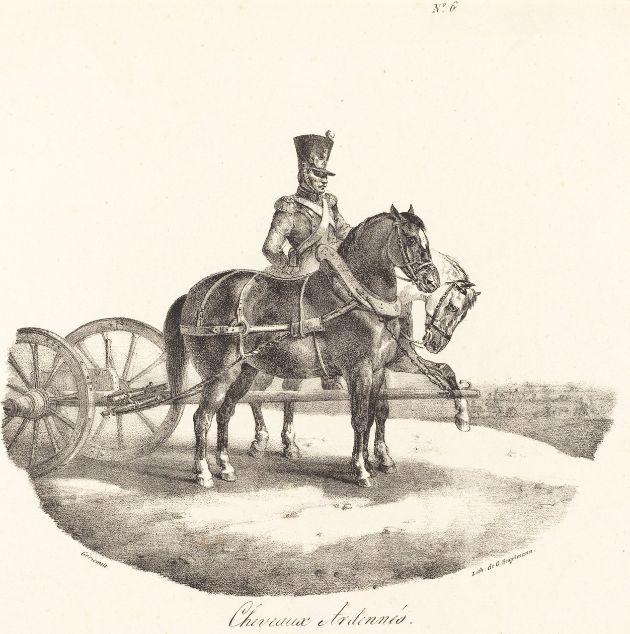 Ardenští koně od Theodore Gericault