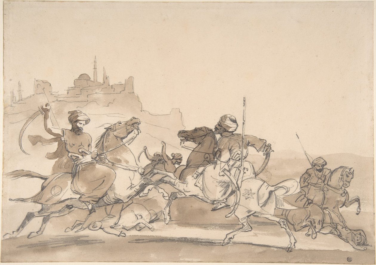 Bitva orientálních jezdců od Theodore Gericault
