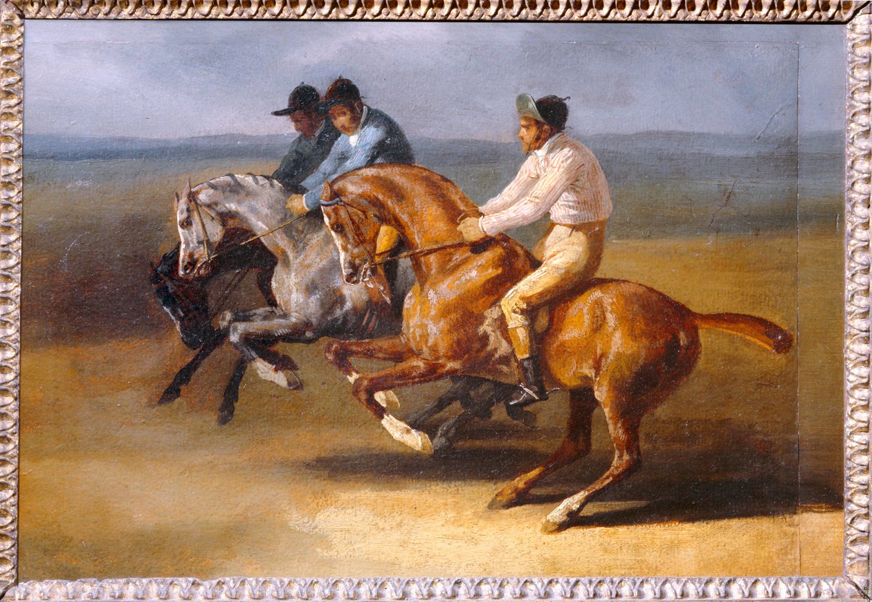 Závod koní na koni, který se na startu jede vlevo - Dostihy... od Theodore Gericault