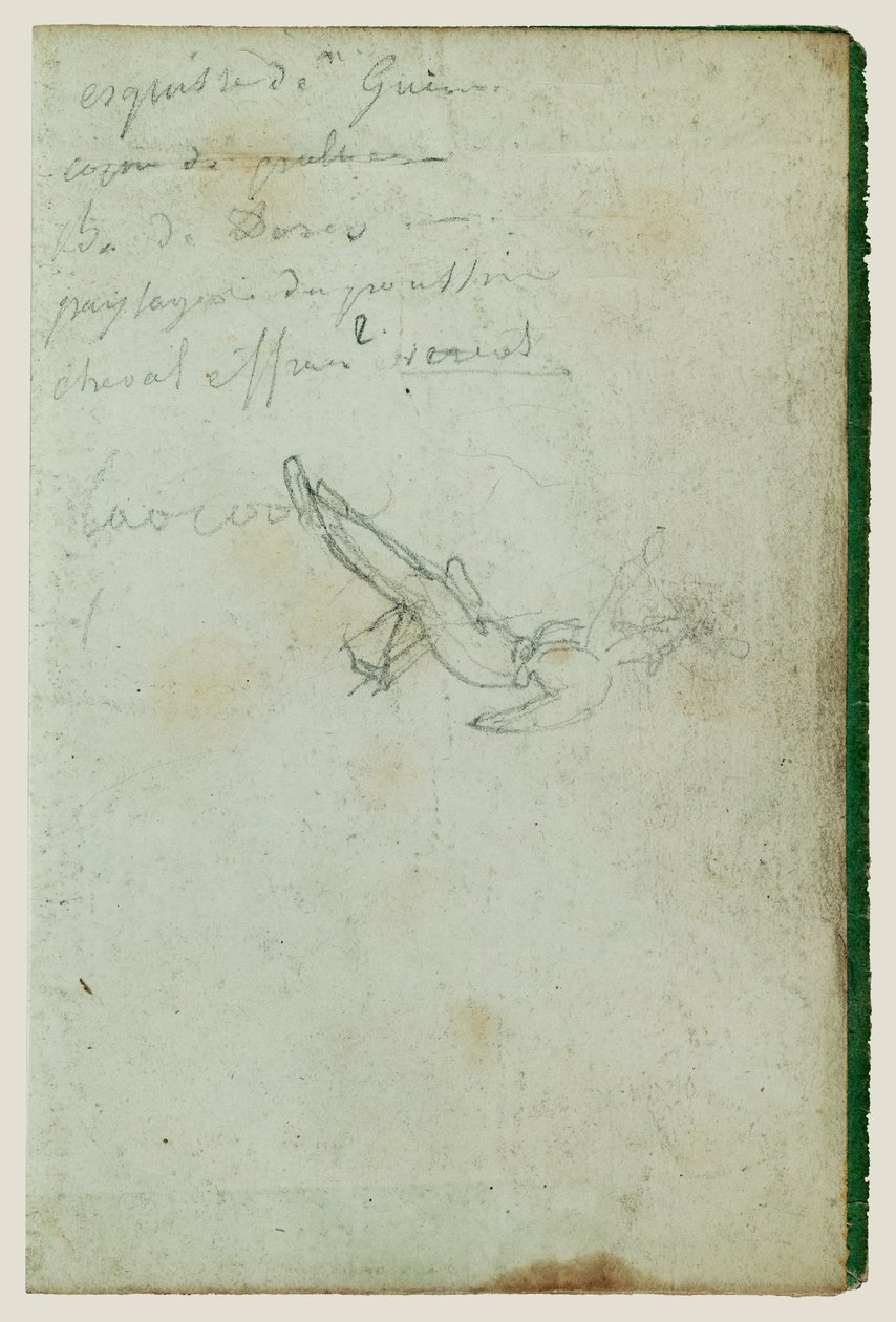 Studie postav a nápisy od Theodore Gericault
