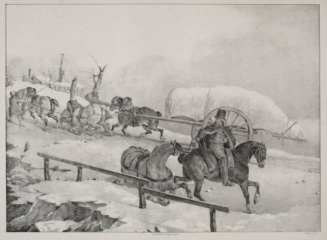 Čtyři různá témata: Vůz stoupá na kopec od Theodore Gericault