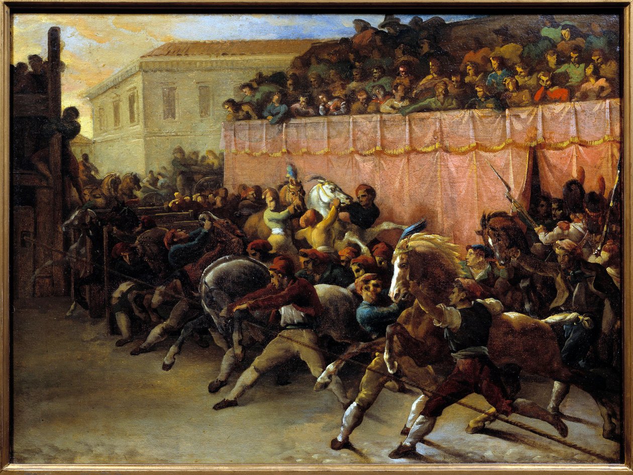 Volný dostih v Římě. Obraz Theodora Gericaulta (1791-1824) od Theodore Gericault
