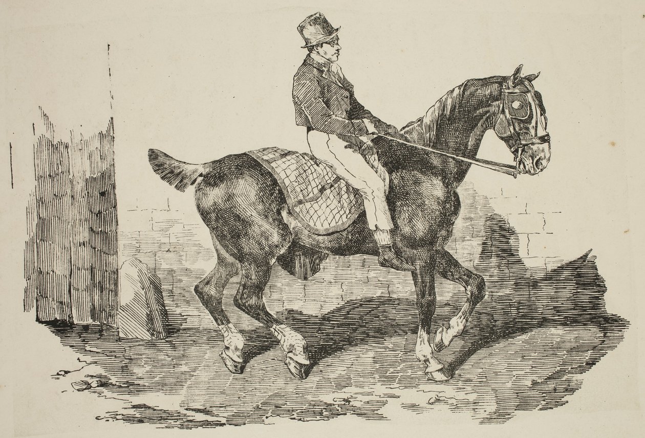 Géricault - Kočárový kůň na palfrénierovi, 1820 od Theodore Gericault