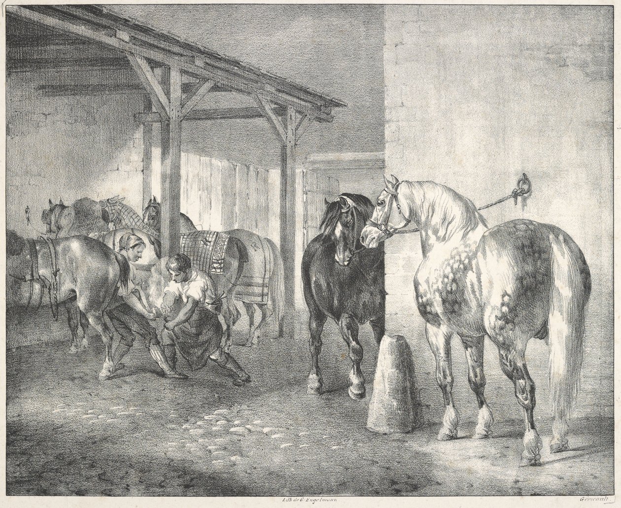 Hangar de maréchal-ferrant (Kovářská dílna) od Theodore Gericault