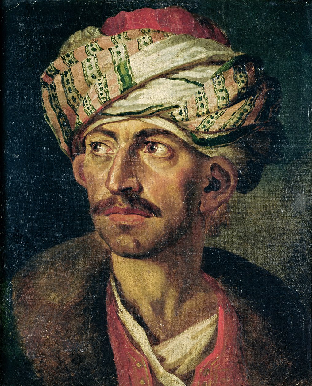 Hlava orientálního nebo portrétu, o kterém se předpokládá, že je Mustafa, c.1819-21 od Theodore Gericault