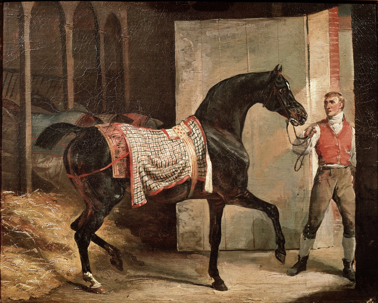 Kůň opouštějící stáj (olej na plátně, počátek 19. století) od Theodore Gericault