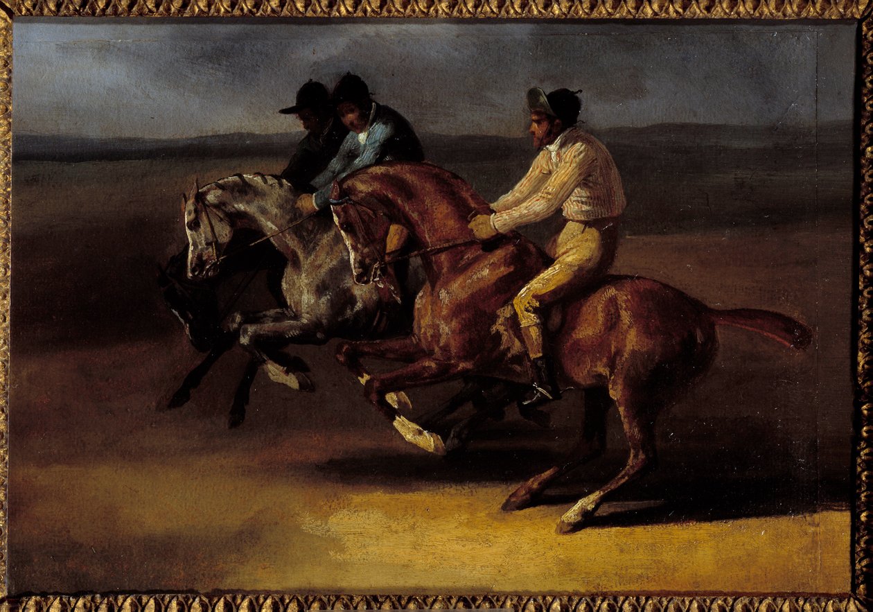 Dostihy jdoucí doleva v době startu Malba Theodora Gericaulta (1791-1824) od Theodore Gericault