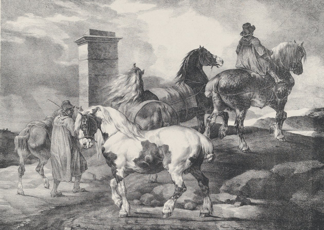 Koně jdou na pouť, 1821 od Theodore Gericault