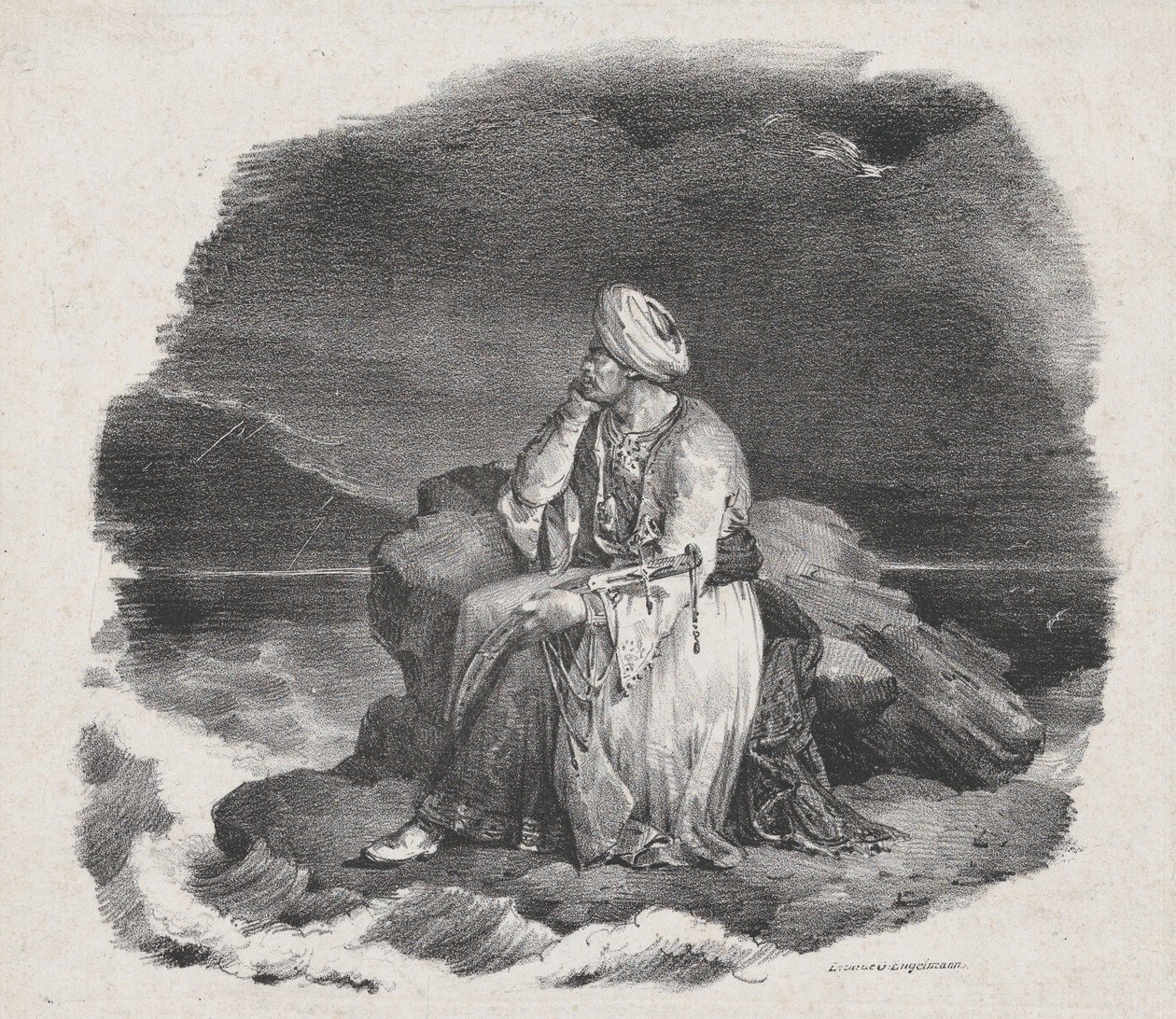 I Dream of Her in the Crashing Waves, 1818. od Theodore Gericault