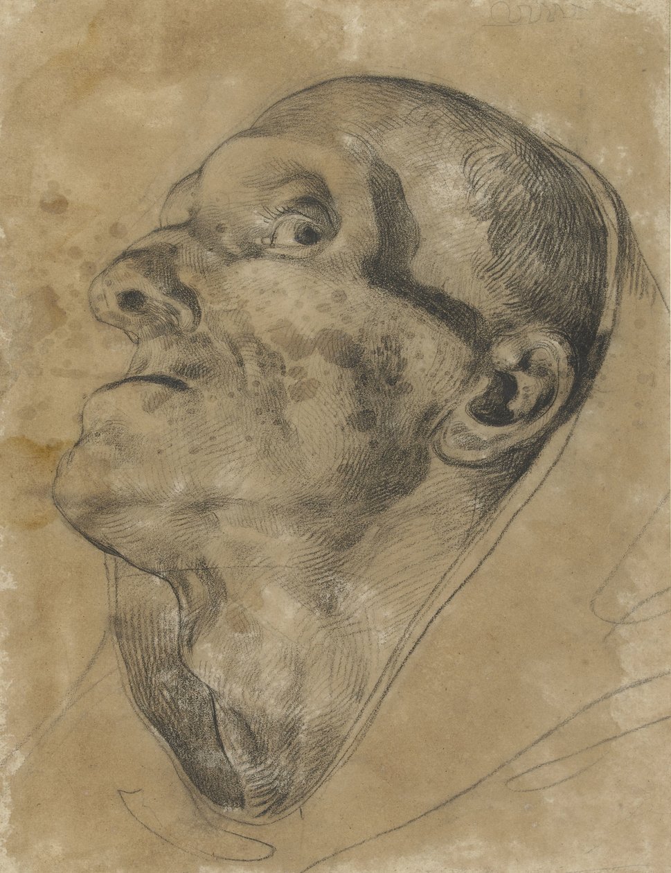 Hlava muže, který se dívá dolů, dívá se dolů od Theodore Gericault