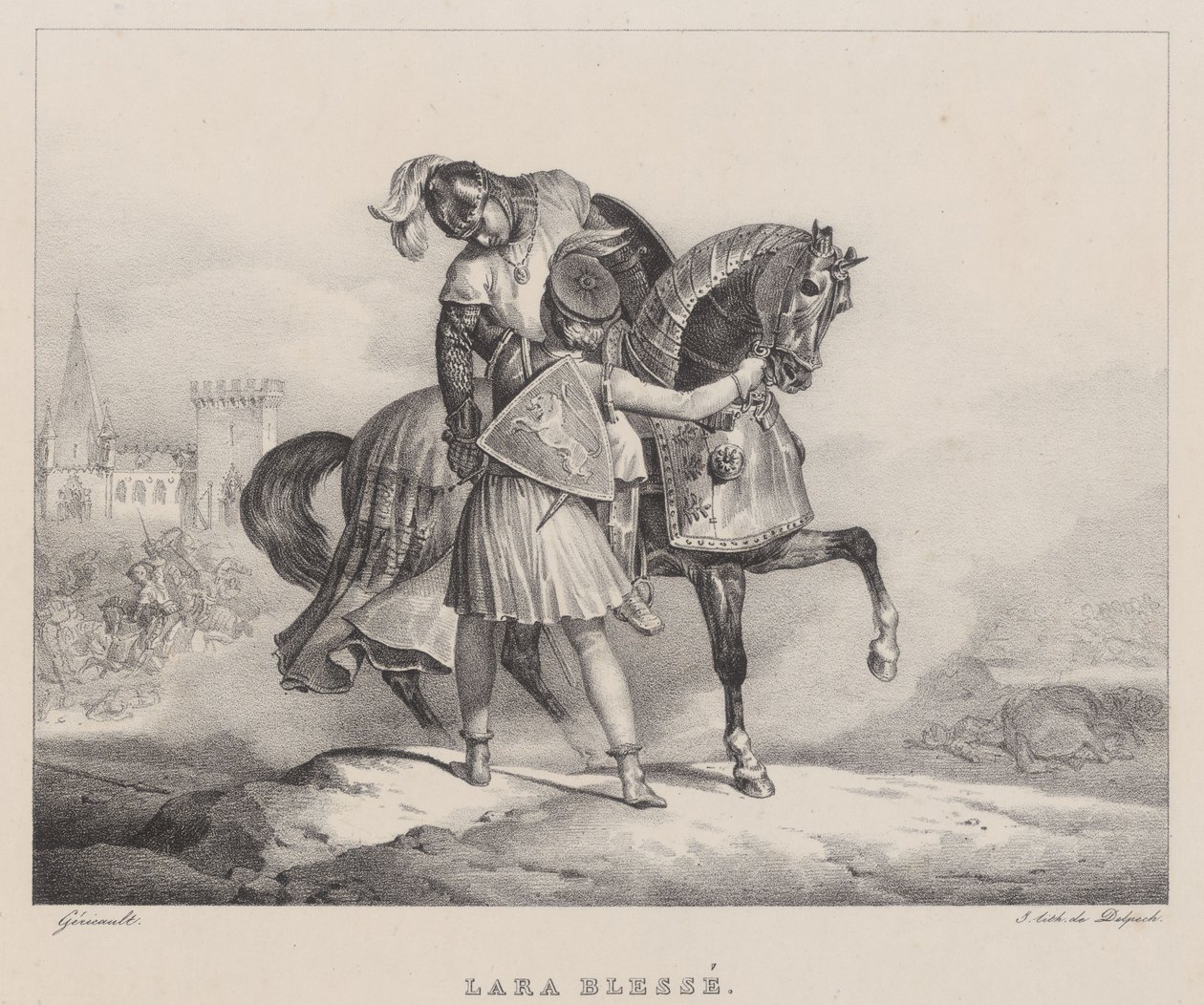 Lara zraněná (Lara Wounded) od Theodore Gericault