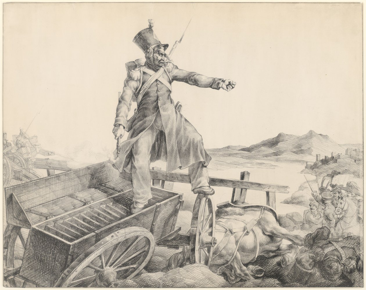 Dělostřelecký vůz (Artillery Caisson) od Theodore Gericault
