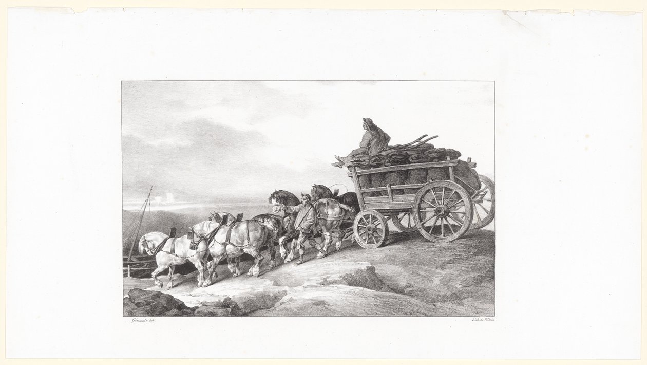 Uhelný vůz (The Coal Wagon) od Theodore Gericault