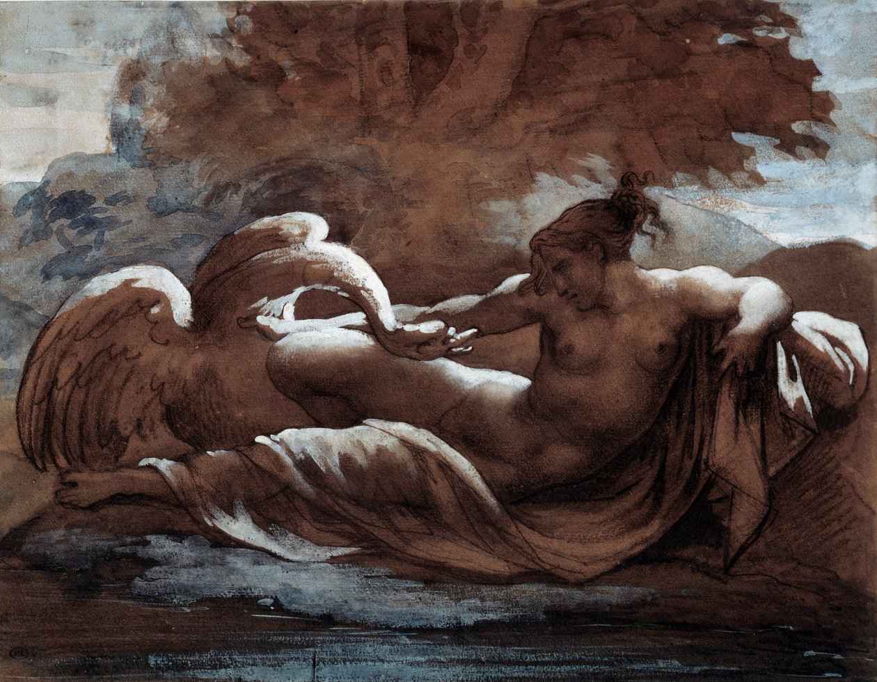 Leda a labuť. Kresba Theodora Gericaulta (1791-1824) od Theodore Gericault