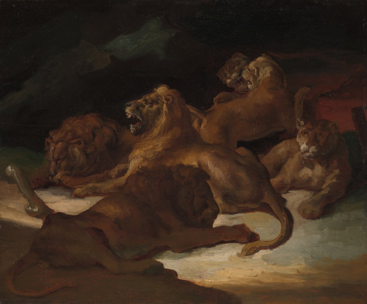 Lvi v horské krajině, ca. 1818-20. od Theodore Gericault