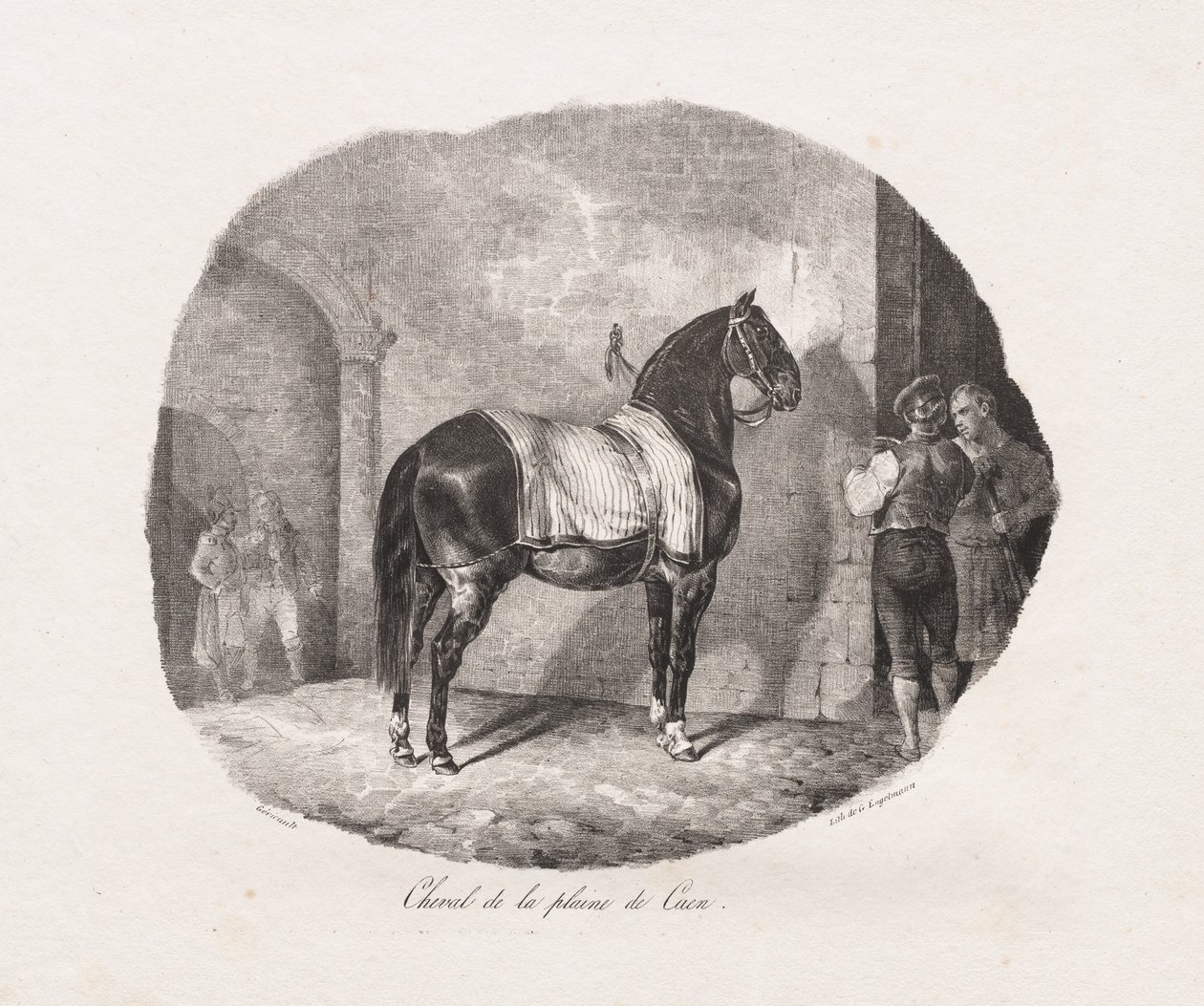 Litografické studie koní: Pl. 7, Kůň z pláně Caen od Theodore Gericault