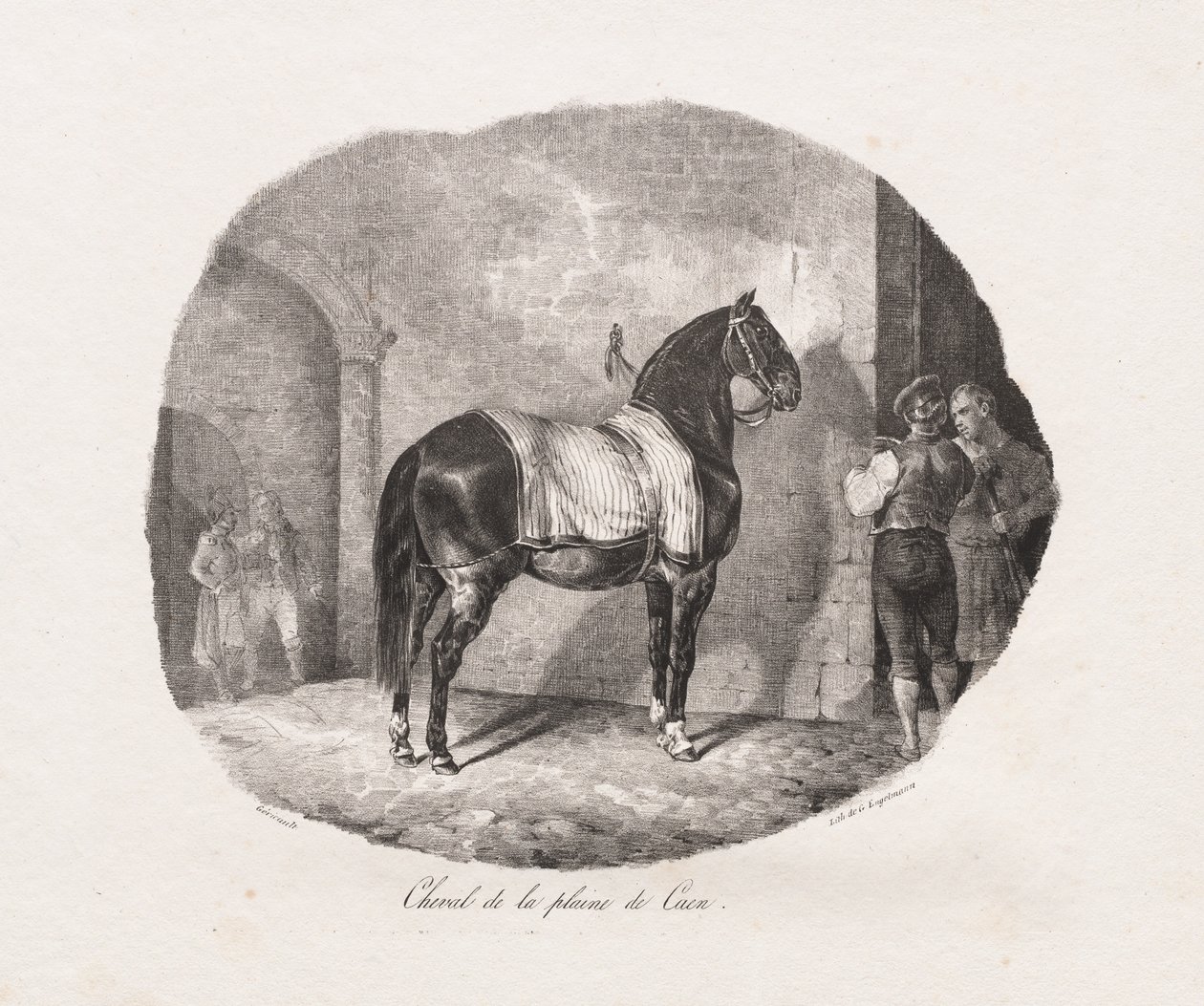 Litografické studie koní: Pl. 7, Kůň z pláně Caen, 1822. od Theodore Gericault