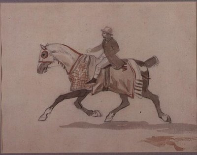 Malý ženich na klusajícím koni (tužka a akvarel) od Theodore Gericault