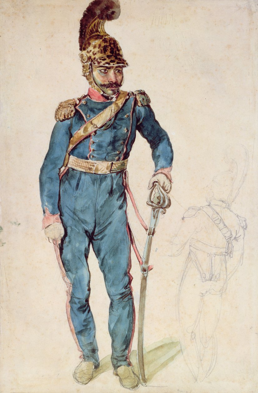 Mustapha, Gericaultův sluha, v uniformě plukovníka Bro od Theodore Gericault