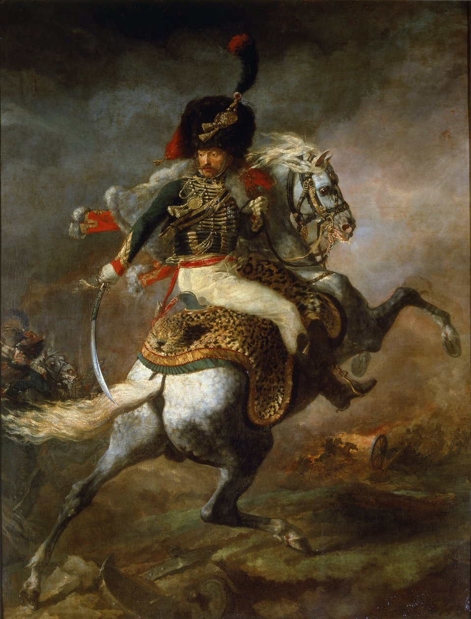 Důstojník lovců na koni imperiální stráže - olej na plátně od Theodore Gericault