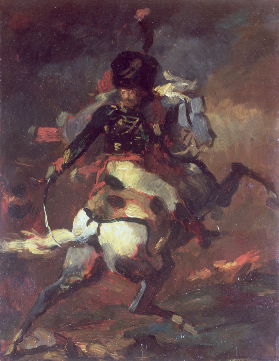Důstojník Chasseurs útočí na koni od Theodore Gericault