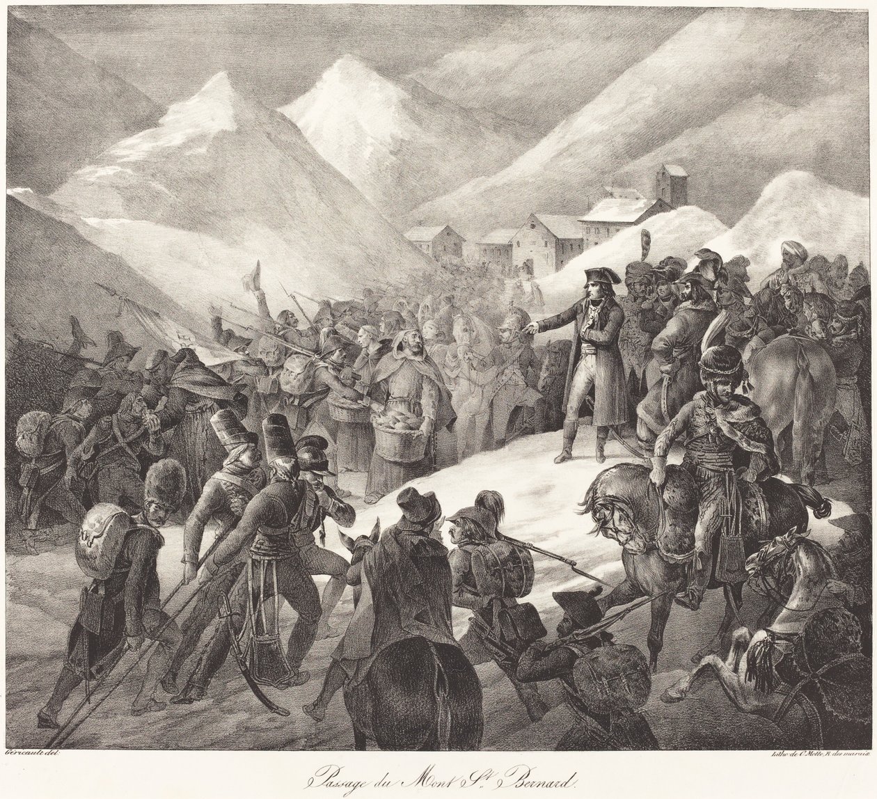 Passage du Mont St. Bernard (Napoleonova armáda překračující průsmyk St. Bernard) od Theodore Gericault